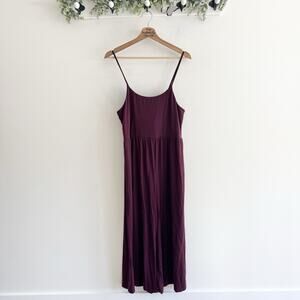 Athleta Women's Deep Burgundy Nighttime Bliss Sleep Romper Large 19-3101